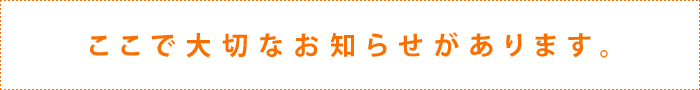 ここで大切なお知らせがあります。